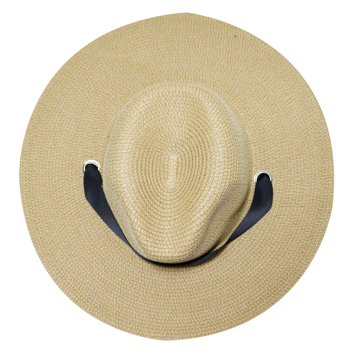 Sombrero de Playa de 20 cm con orificios y listón color Cafe Claro LoQuiero