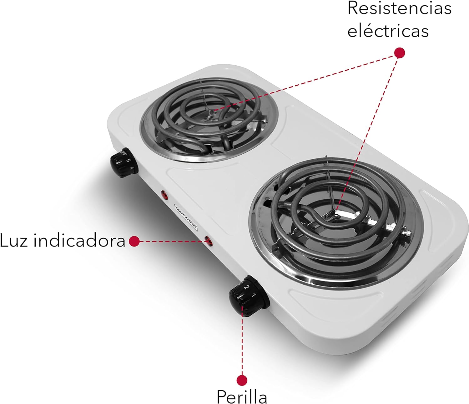 Parrilla eléctrica doble marca rca.