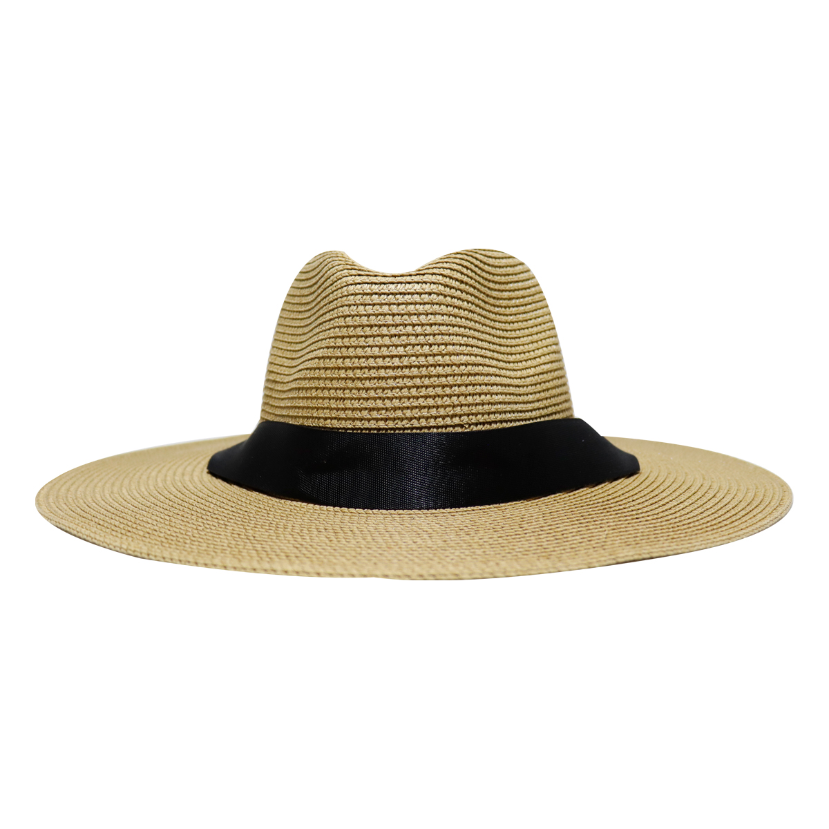 Sombrero de Playa de 20 cm con orificios y listón color Cafe Claro LoQuiero