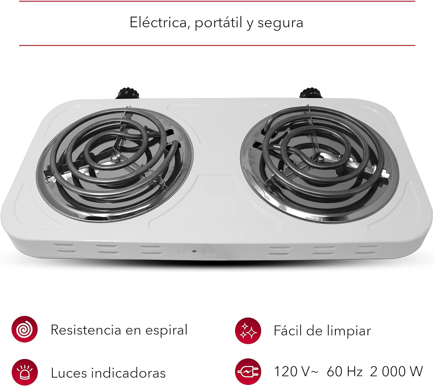Parrilla eléctrica doble marca rca.