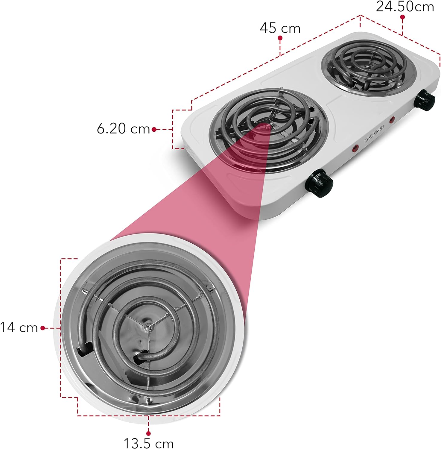 Parrilla eléctrica doble marca rca.