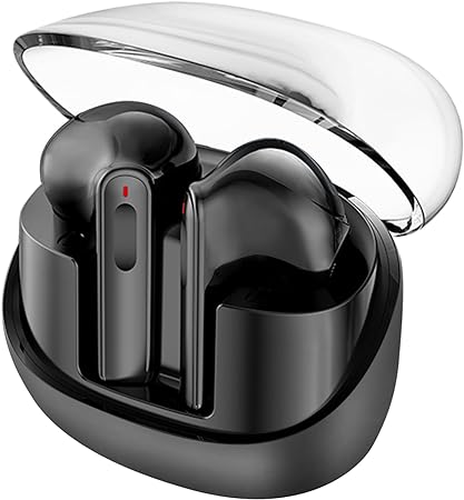 Audífonos Inalámbricos,Bluetooth 5.3 con 9D Estéreo HiFi,Auriculares Superligero Y Impermeable IPX7,Cancelación de Ruido, Audífonos Bluetooth con Control Táctil, Ideal para Xiaomi/Huawei/Samsung-Negro