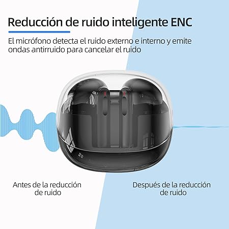 Audífonos Inalámbricos,Bluetooth 5.3 con 9D Estéreo HiFi,Auriculares Superligero Y Impermeable IPX7,Cancelación de Ruido, Audífonos Bluetooth con Control Táctil, Ideal para Xiaomi/Huawei/Samsung-Negro