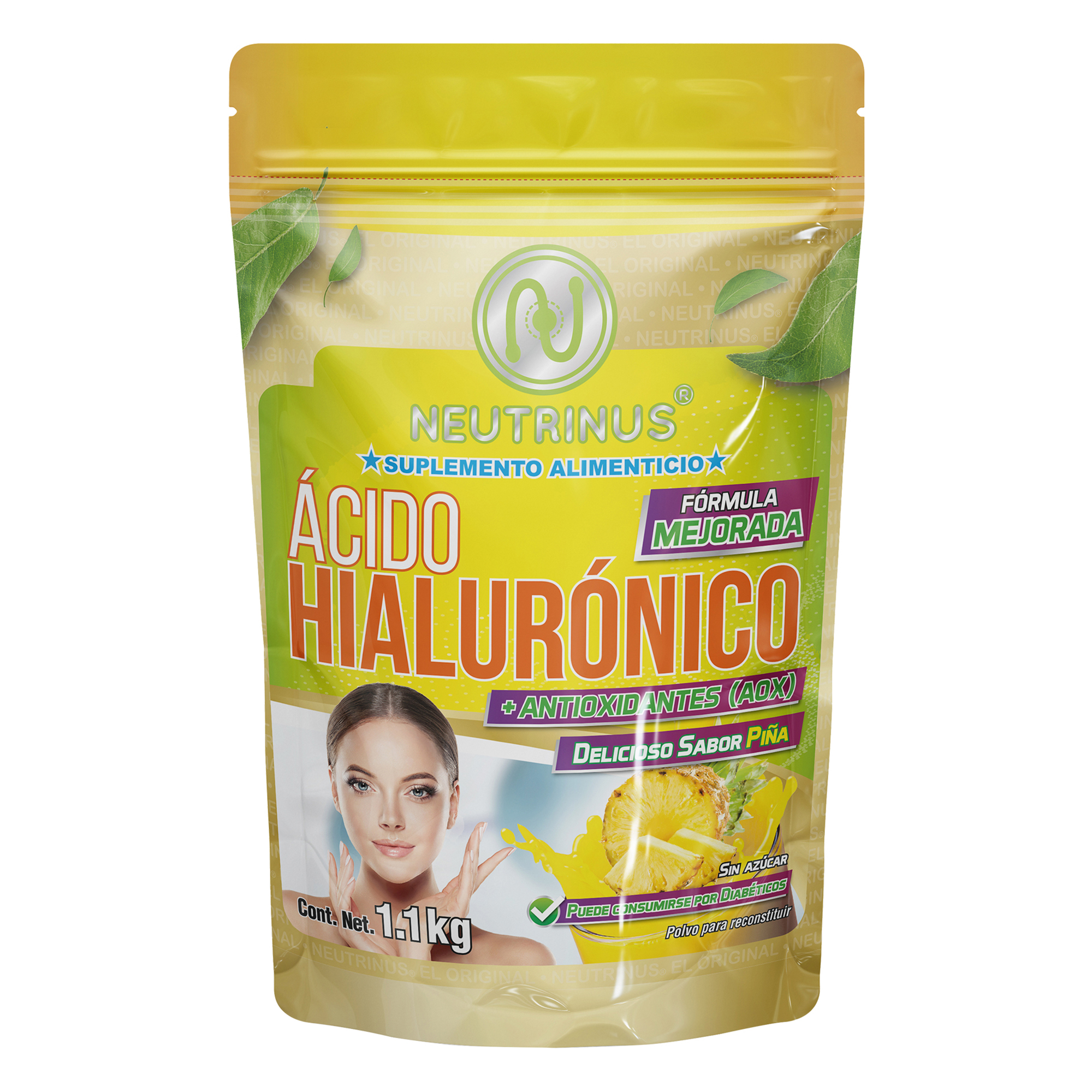 Suplemento Ácido Hialurónico Con Antioxidantes En Polvo Sabor Piña