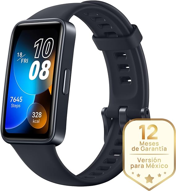 HUAWEI Band 8 (Garantía en México), Smartwatch Larga Duración de 2 semanas, SMS/Whatsapp de Respuesta rápida, Banda Inteligente, Compatible con Android & iOS, Negro