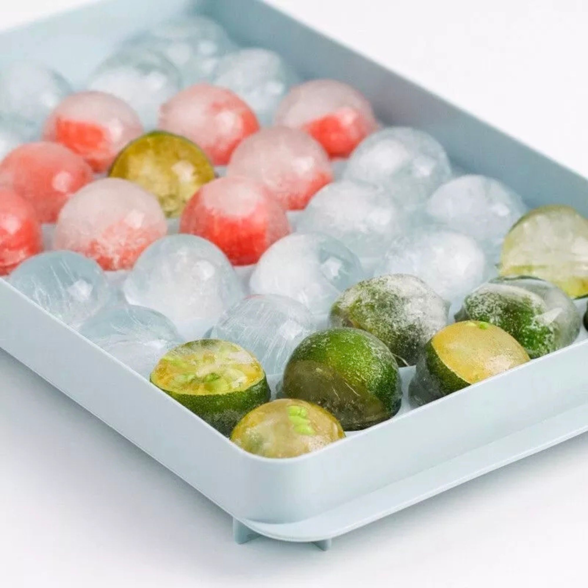 Cubo De Hielo Bandeja Ecomlab Esferas Circulares Coctelería Color Azul.