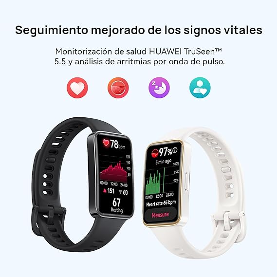 HUAWEI Band 9 (Garantía en México), 1.47”AMOLED, Larga Duración de 2 semanas, Ajuste de Brillo automático, Mayor precisión de medición, Compatible con Android & iOS, Negro