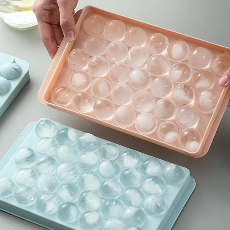 Cubo De Hielo Bandeja Ecomlab Esferas Circulares Coctelería Color Azul.