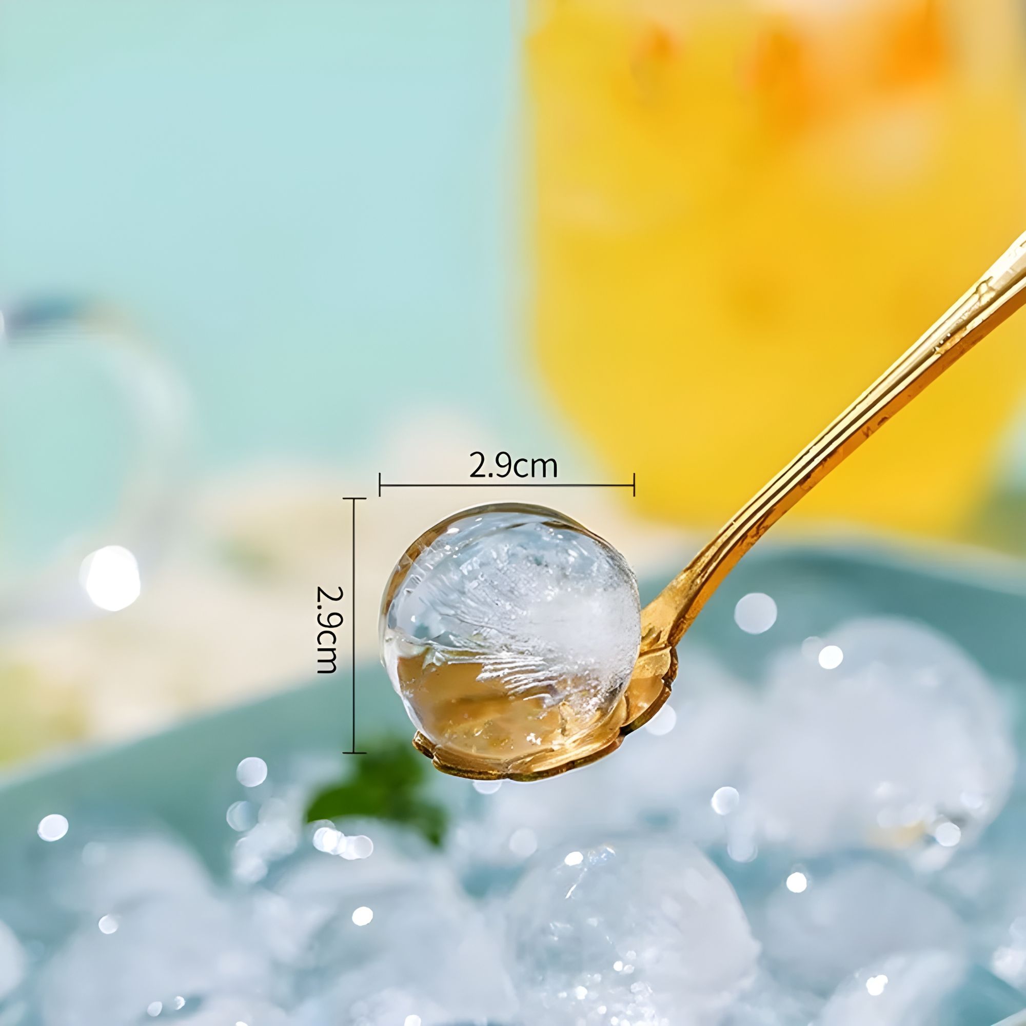 Cubo De Hielo Bandeja Ecomlab Esferas Circulares Coctelería Color Azul.