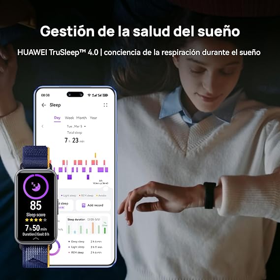 HUAWEI Band 9 (Garantía en México), 1.47”AMOLED, Larga Duración de 2 semanas, Ajuste de Brillo automático, Mayor precisión de medición, Compatible con Android & iOS, Negro