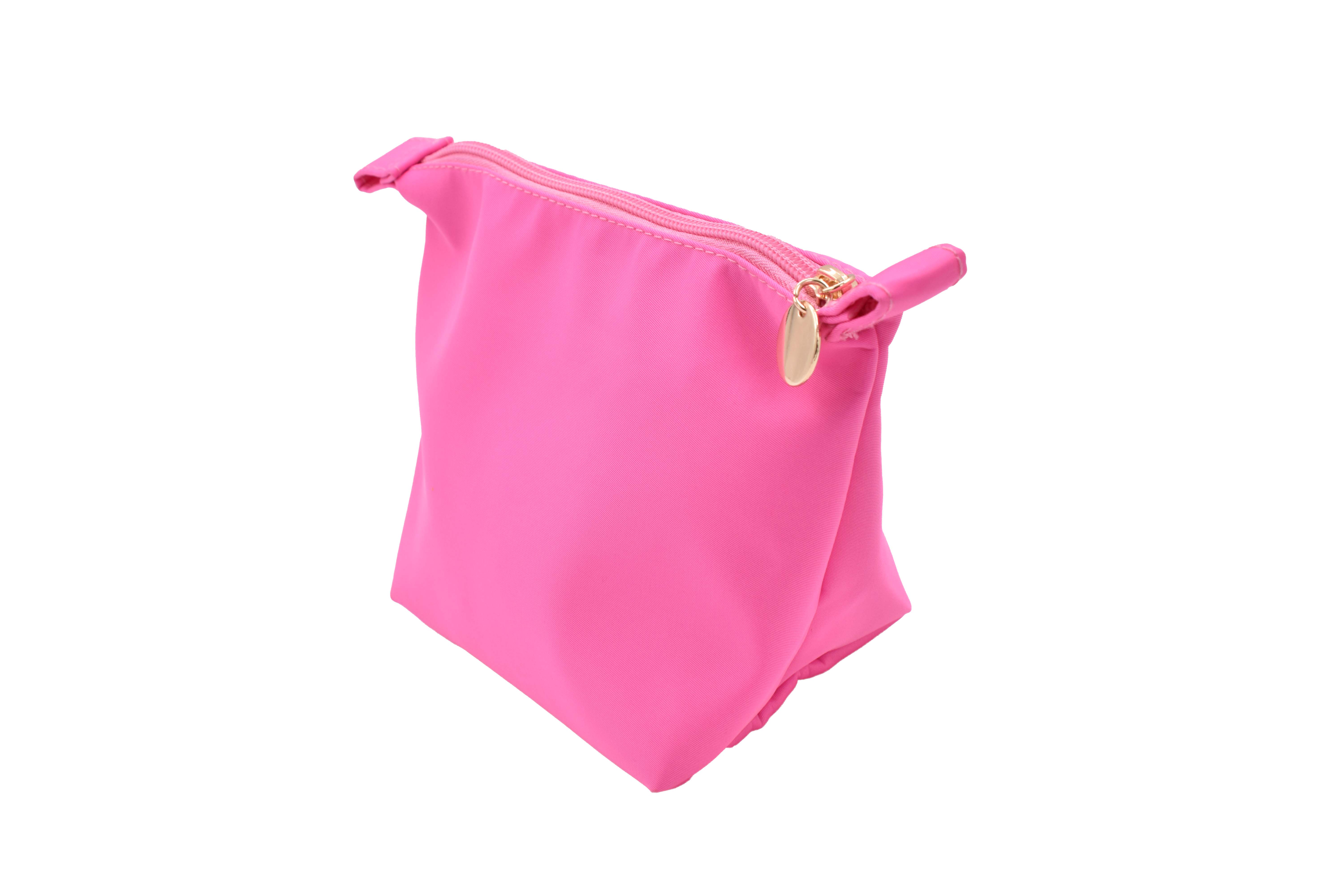 SAFIRIT, Cosmetiquera portátil de tela impermiable color rosa 