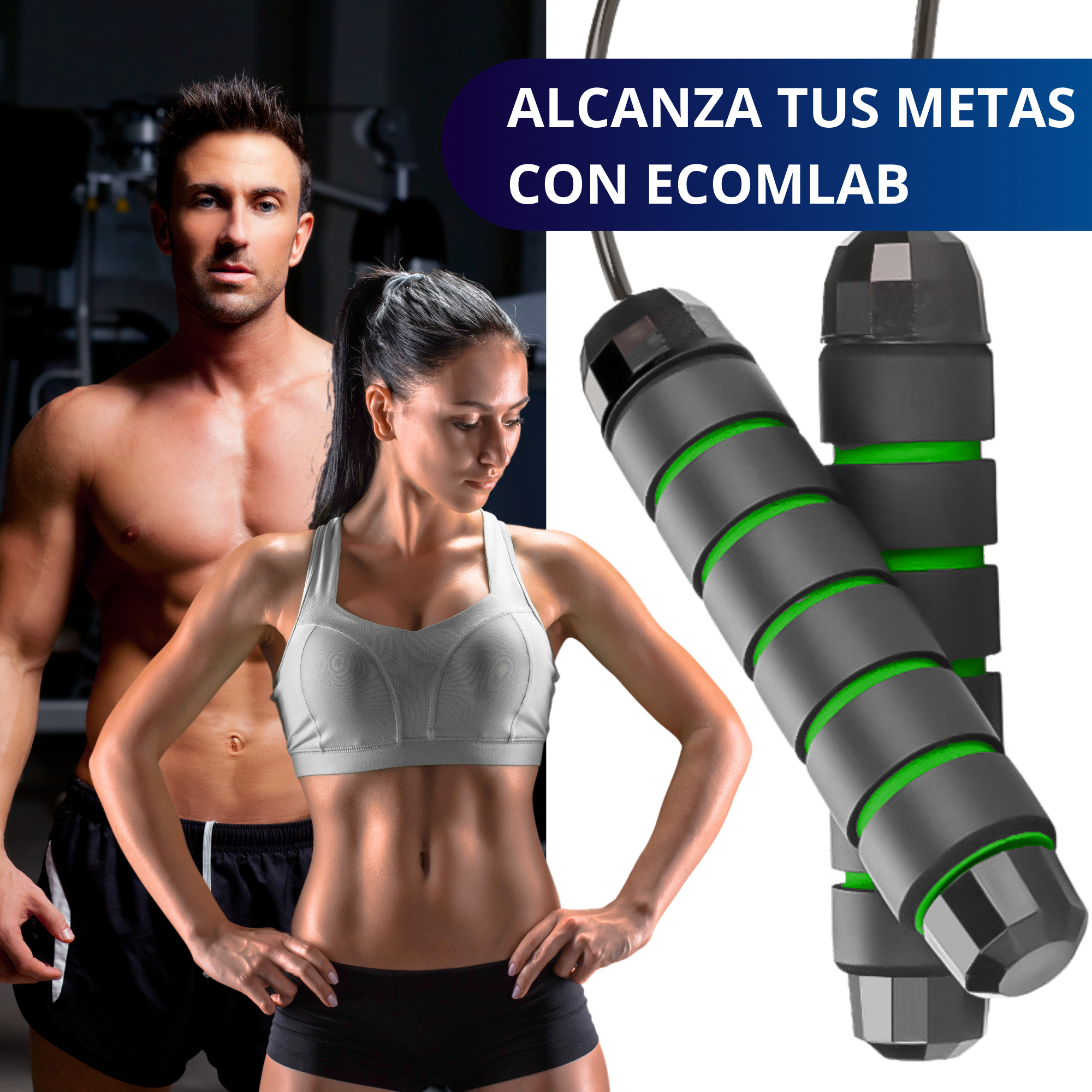 Cuerda Para Saltar Profesional Ecomlab Cuerda Acero Crossfit Color Verde.
