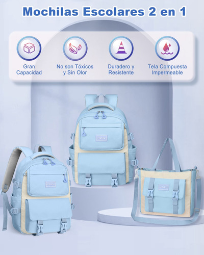 Mochila Escolar Primaria Y Secundaria Viaje Bolsa Mochilas IFORU Backpack-13N 2 En 1 30L