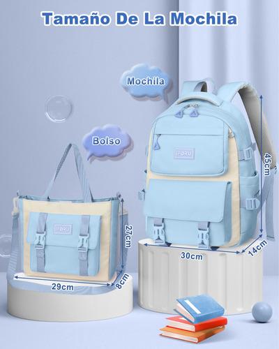 Mochila Escolar Primaria Y Secundaria Viaje Bolsa Mochilas IFORU Backpack-13N 2 En 1 30L