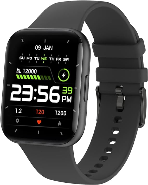 Smartwatch Reloj Inteligente,Salandens 1.72" Hombre Mujer Pulsera Inteligente, Pantalla Táctil Completa Impermeable IP68, Con Pulsómetro y Presión Arterial, Monitor de Calorías,Sueño,Podómetro,Relojes Deportes GPS Monitor de Pasos,Notificaciones Inteligentes, Banda Inteligente para Hombres, Mujeres Compatible con IOS, Android. (Negro)