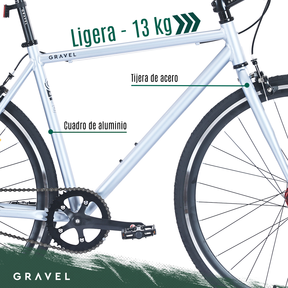 Bicicleta Gravel Fixie R700c Aluminio Color Azul Tamaño Del Cuadro 54.