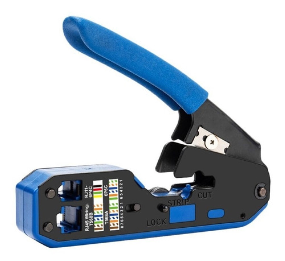 Pinza Pelacables De Cable Red Rj45 Cat6 Cat5e Cat5 Rj11 Rj12 AZUL