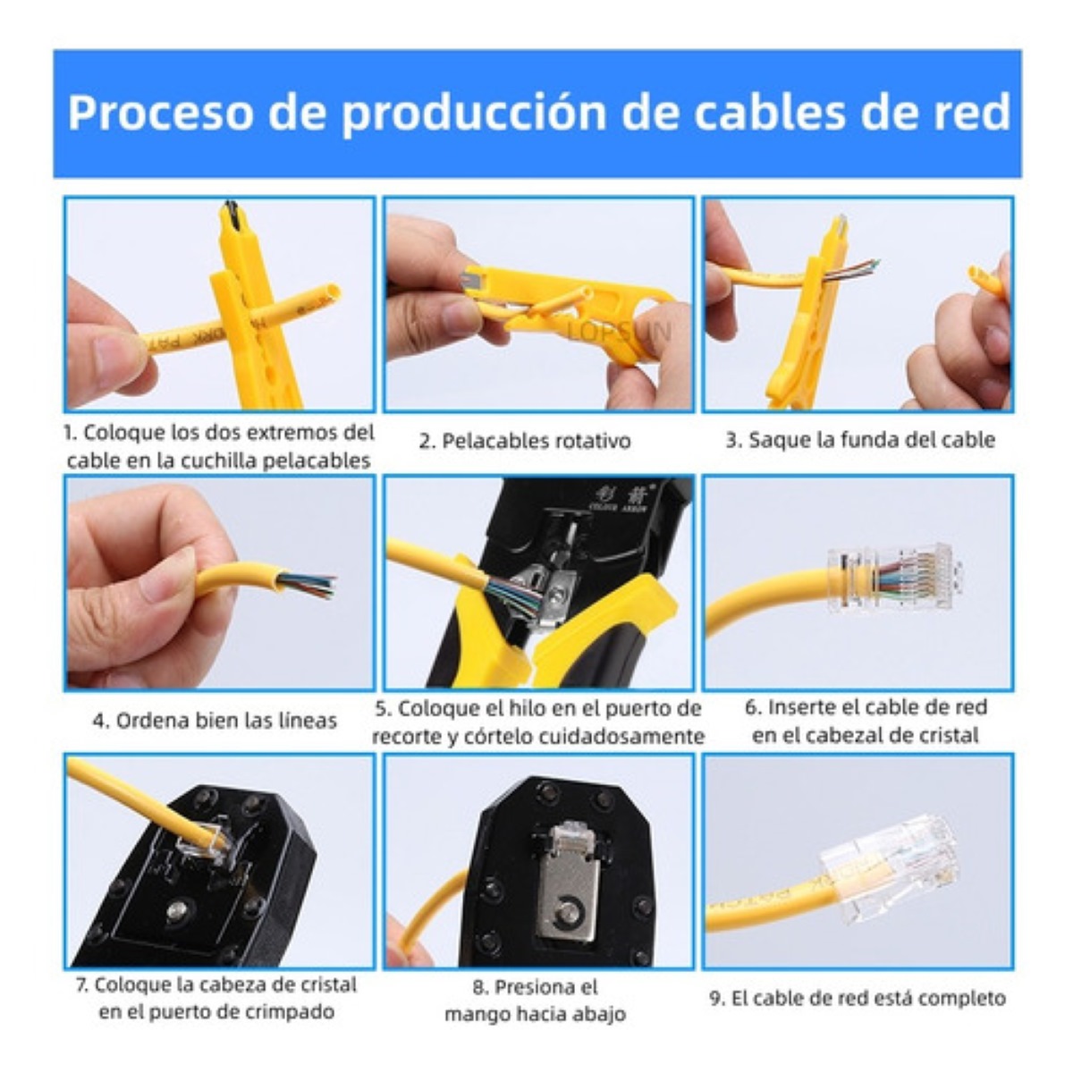 Pinzas Ponchadora Pela Cables Red Lan Rj45 Rj11 Rj12 Cat5
