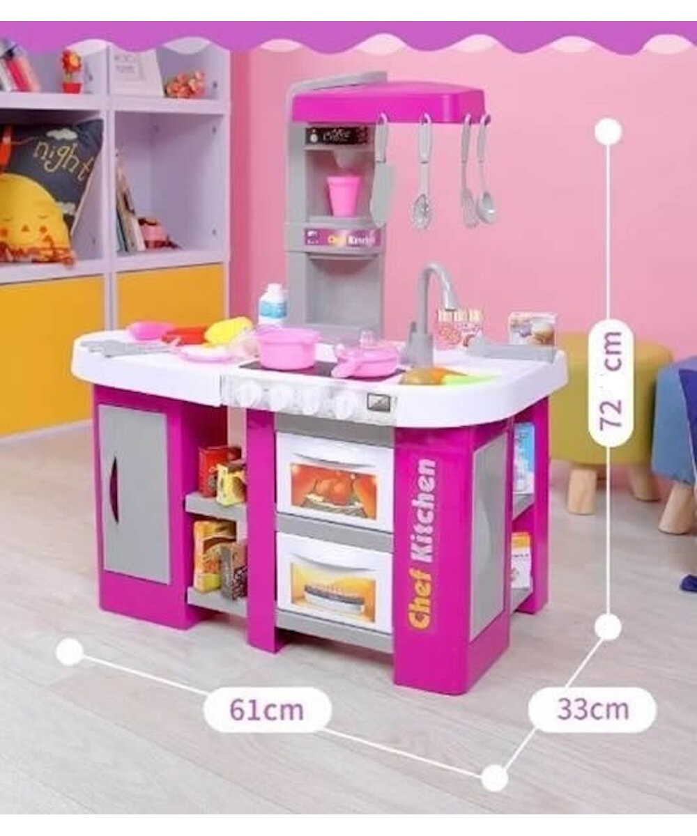 Cocina de Juguete para Niños con luz,sonido,agua Pzs Alto 72 Cm  - Violeta.