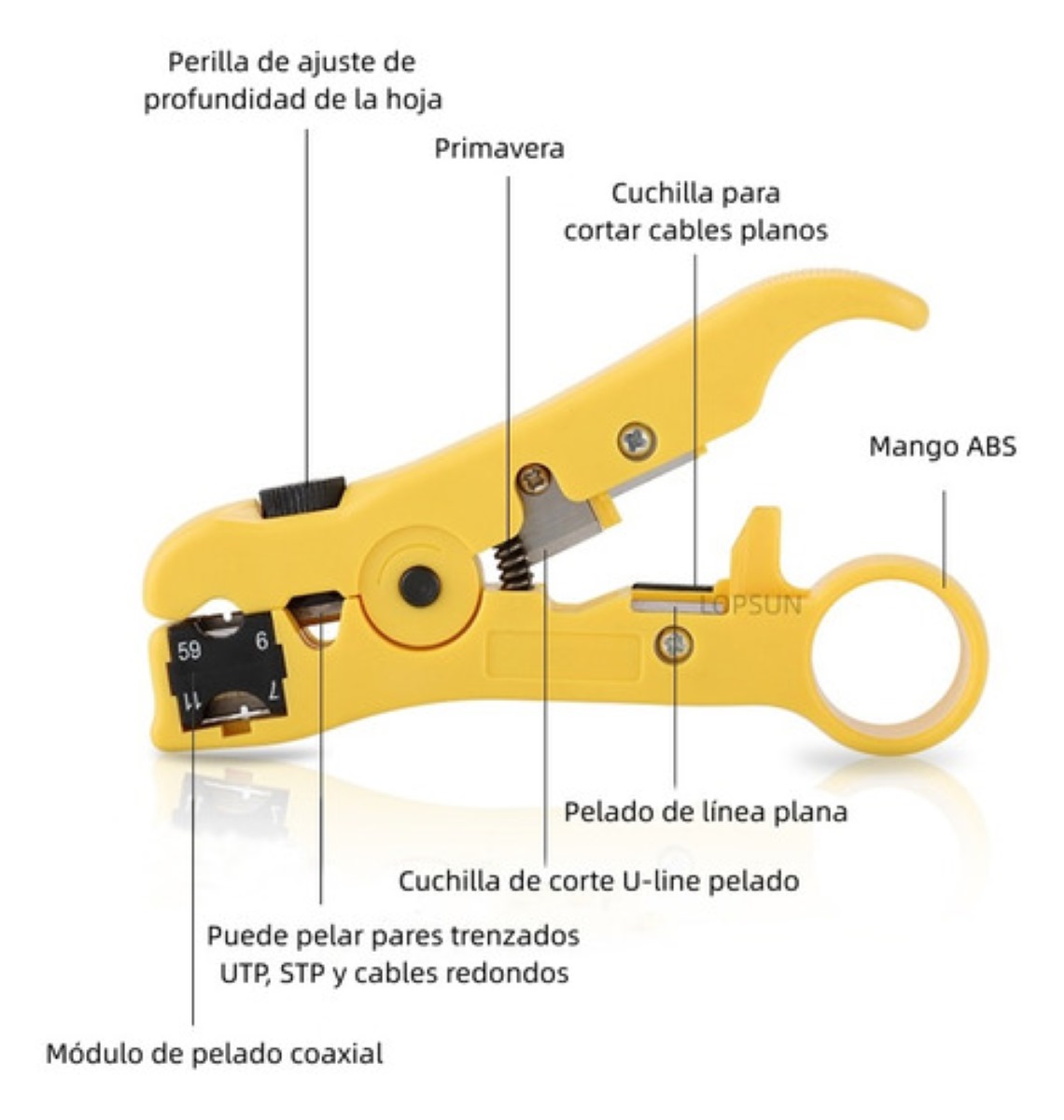 Pinzas Ponchadora Pela Cables Red Lan Rj45 Rj11 Rj12 Cat5