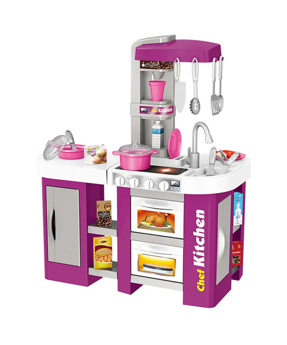 Cocina de Juguete para Niños con luz,sonido,agua Pzs Alto 72 Cm  - Violeta.