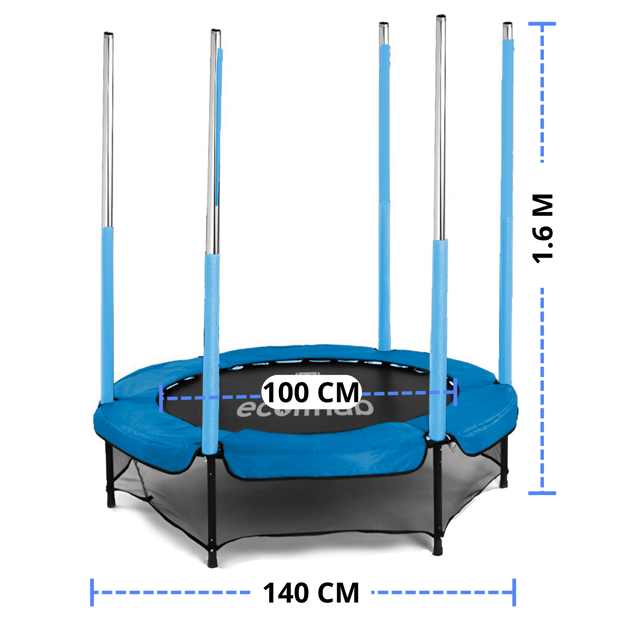 BRINCOLIN TRAMPOLIN INFANTIL ECOMLAB TUMBLING RESISTENTE COLOR AZUL.