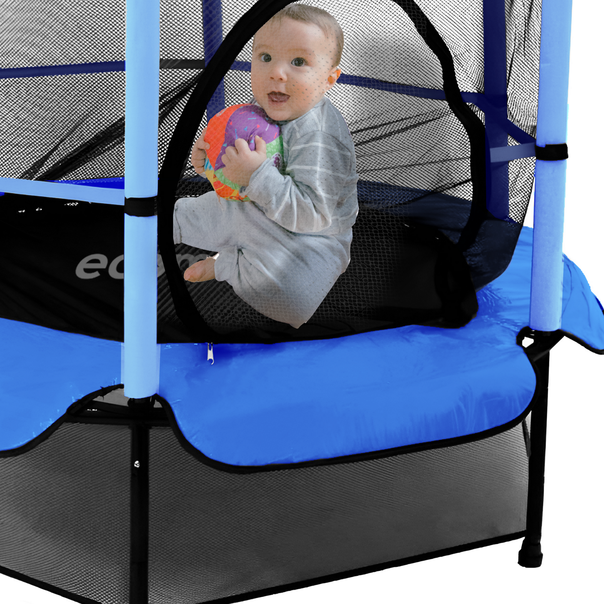 BRINCOLIN TRAMPOLIN INFANTIL ECOMLAB TUMBLING RESISTENTE COLOR AZUL.
