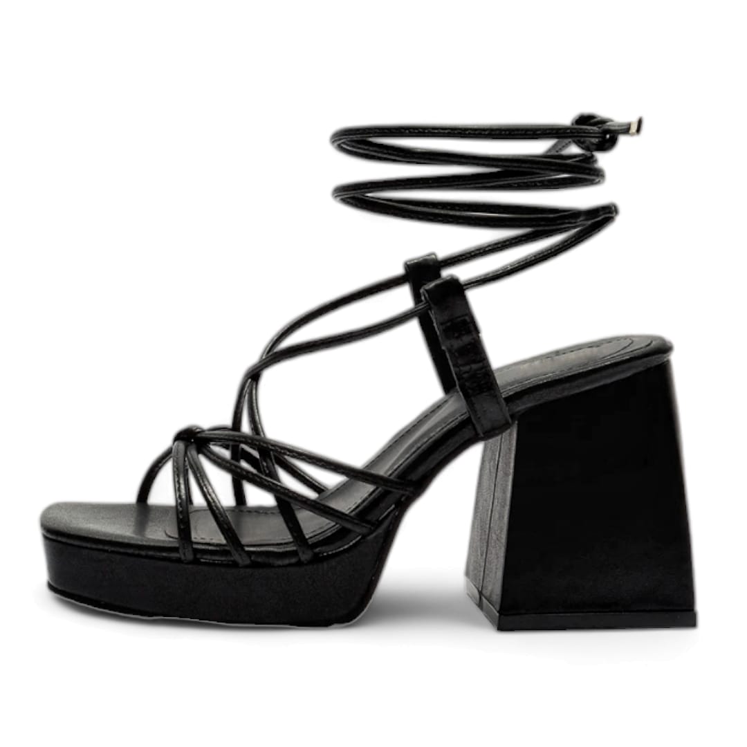 Zapatos Tacon Gruesos Dama Zapatillas Lazos Berry 7478