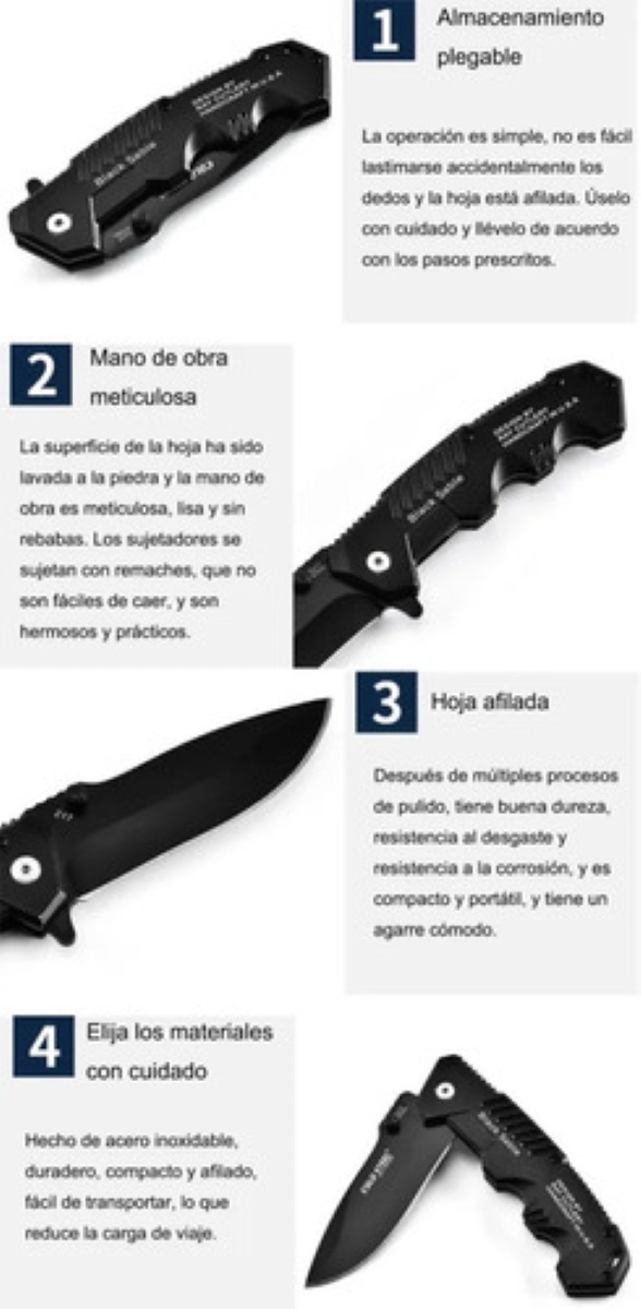 Cuchillo Táctico De Supervivencia Plegable Y Portátil