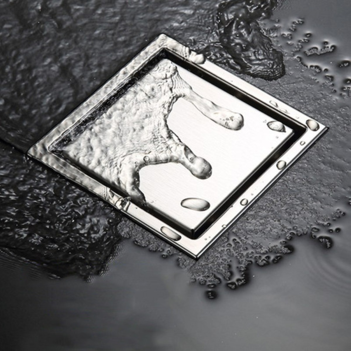 Coladera Cuadrada Invisible De Acero Inoxi Desagüe Baño 11cm