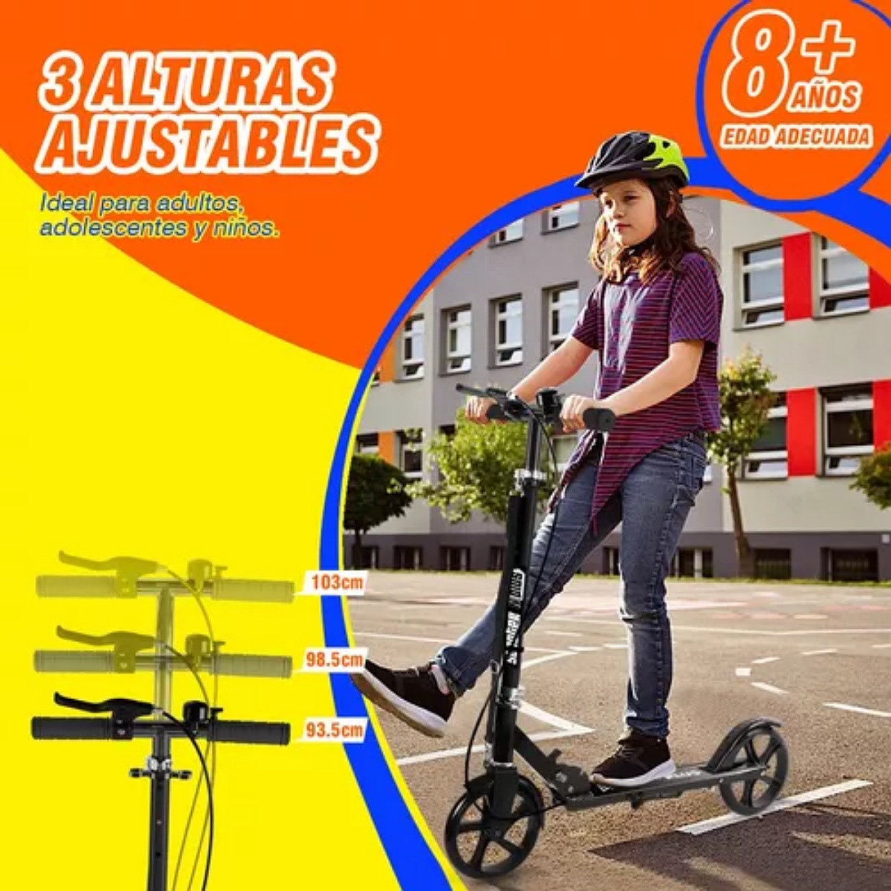 Scooter Patin Diablo Plegable Ajustable Urbano Ninos Adultos