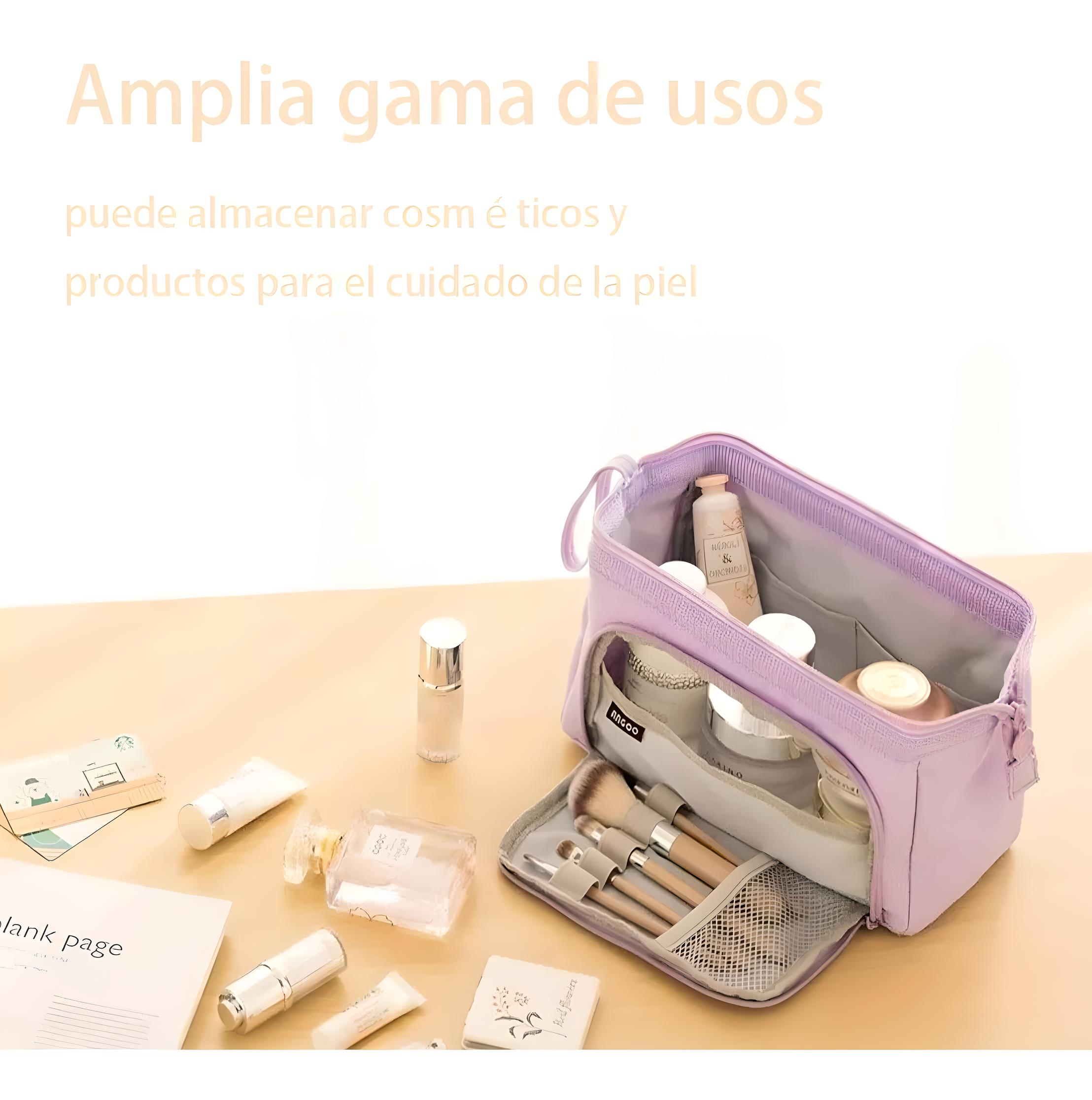 Estuche Para Lapices Gran Capacidad Doble Capa Organizadoras Color Violeta