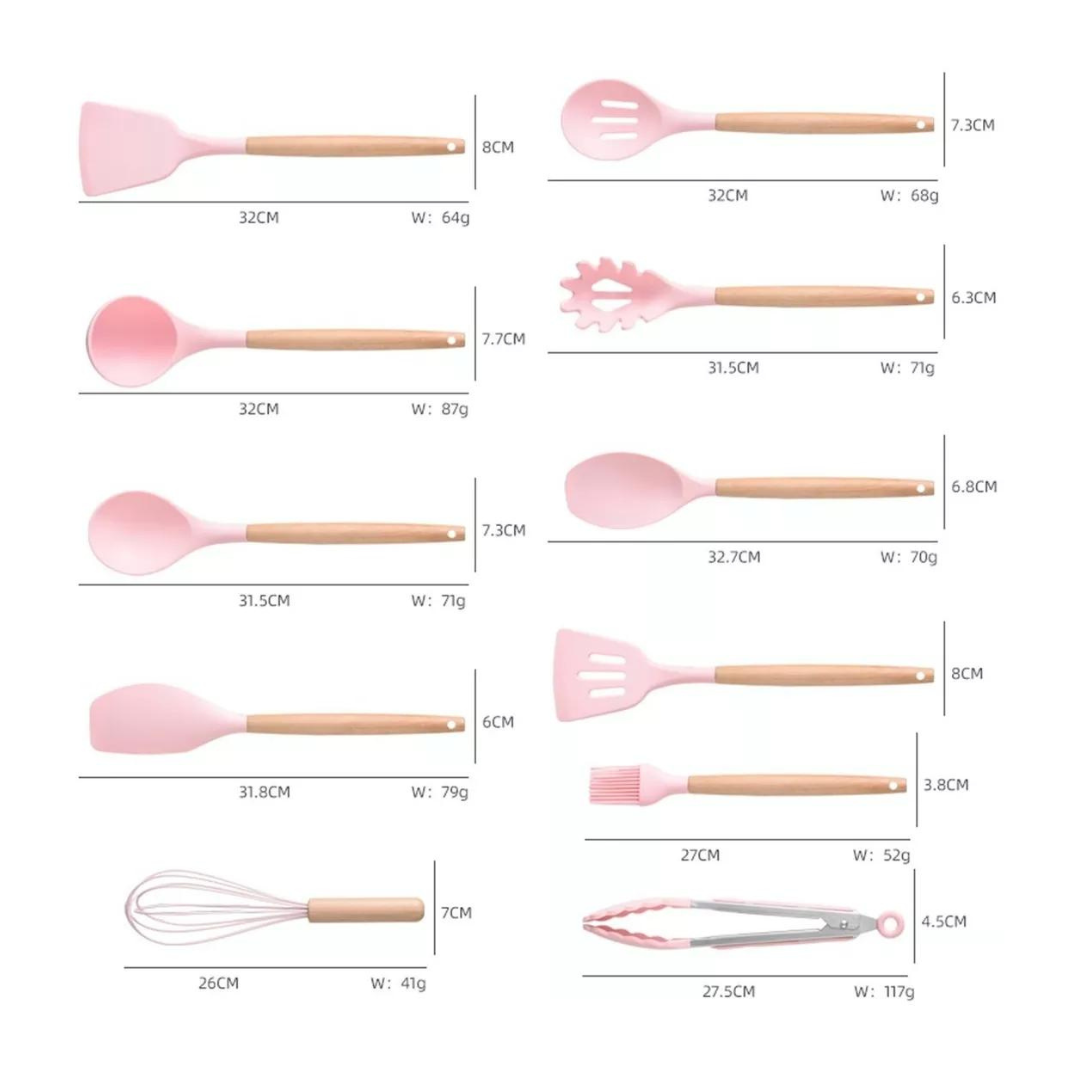  Utensilios Cocina De Silicona y Juego De Cuchillos