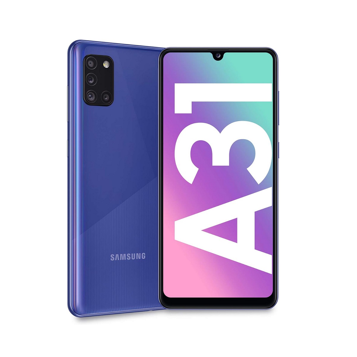Celular Samsung Galaxy A31 Azul, Memoria de 128GB y 4GB de RAM, Desbloqueado, Equipo Clase A, Reacondicionado.