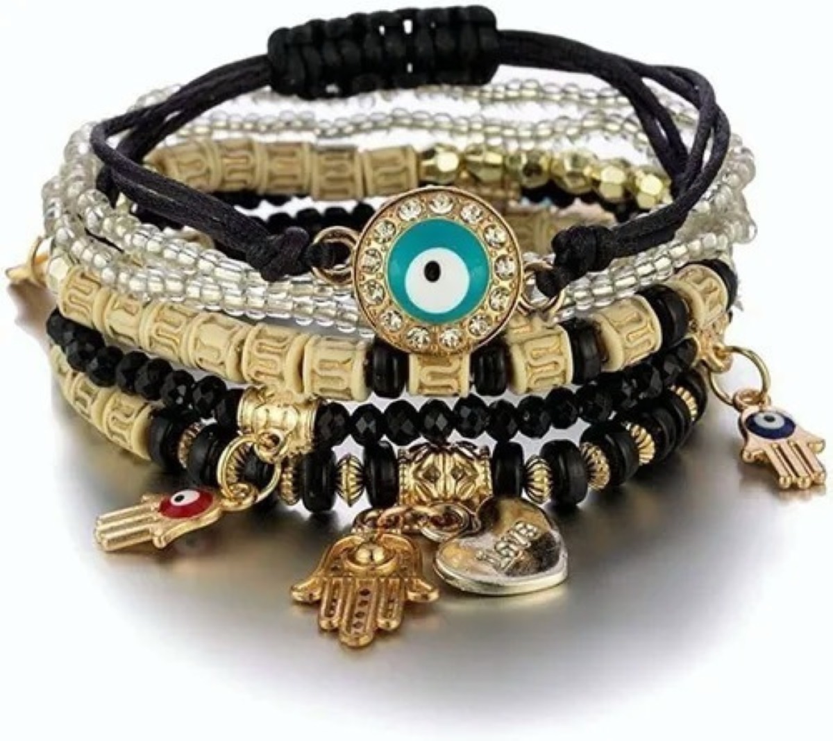 Pulseras Amistad Cuentas Boho Multicapa 4 Set