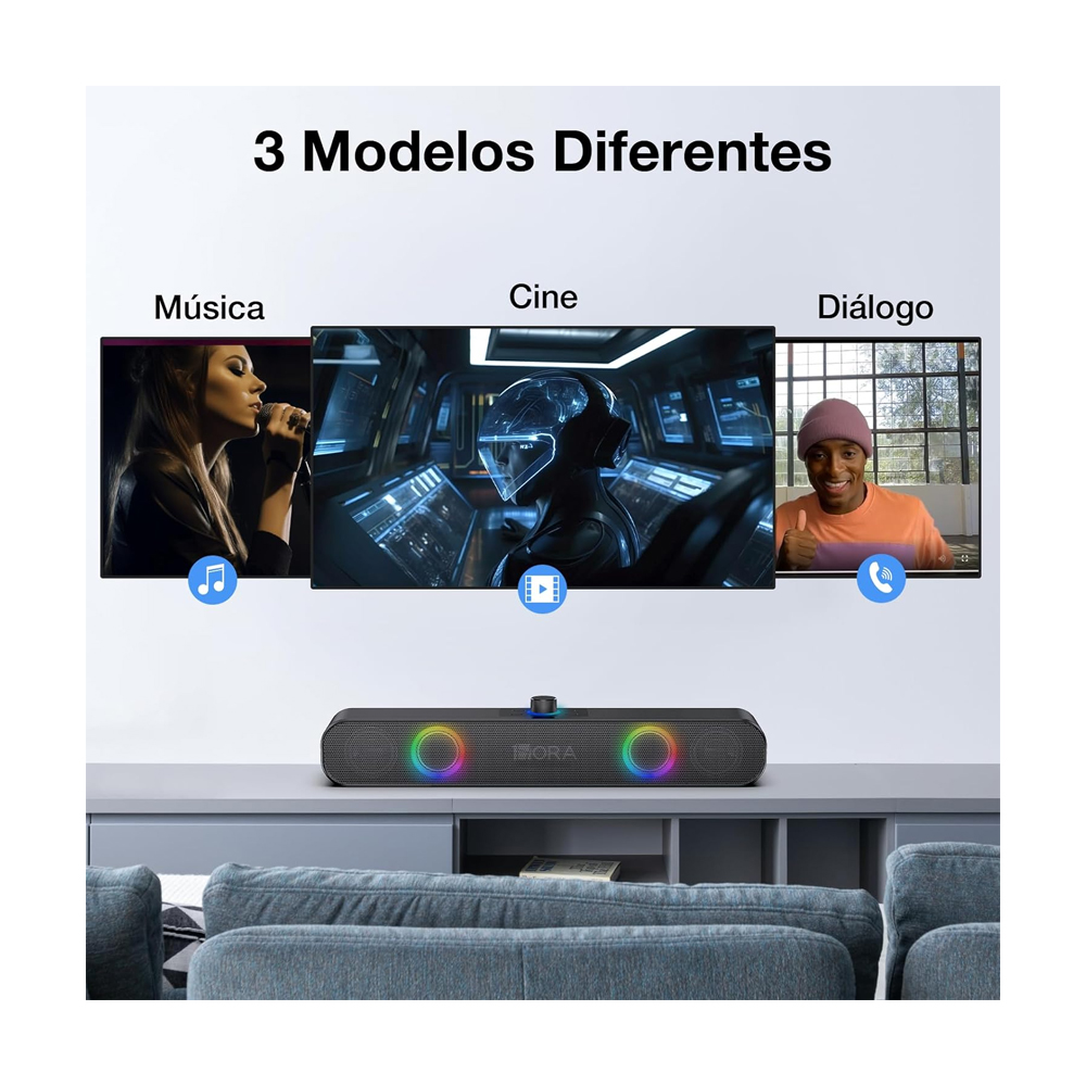 1 Hora Barra de Sonido Soundbar TV Altavoces Bluetooth