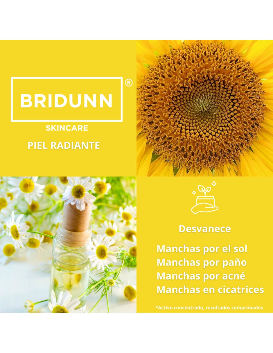Kit Piel Revitalizada Quitamanchas + Antioxidante, Suero Facial Despigmentante Quita Manchas Aclarante Y Crema Facial Antioxidante Antiedad con Vitaminas E, A, D . Kit Tratamiento Piel Radiante Bridunn 2 productos