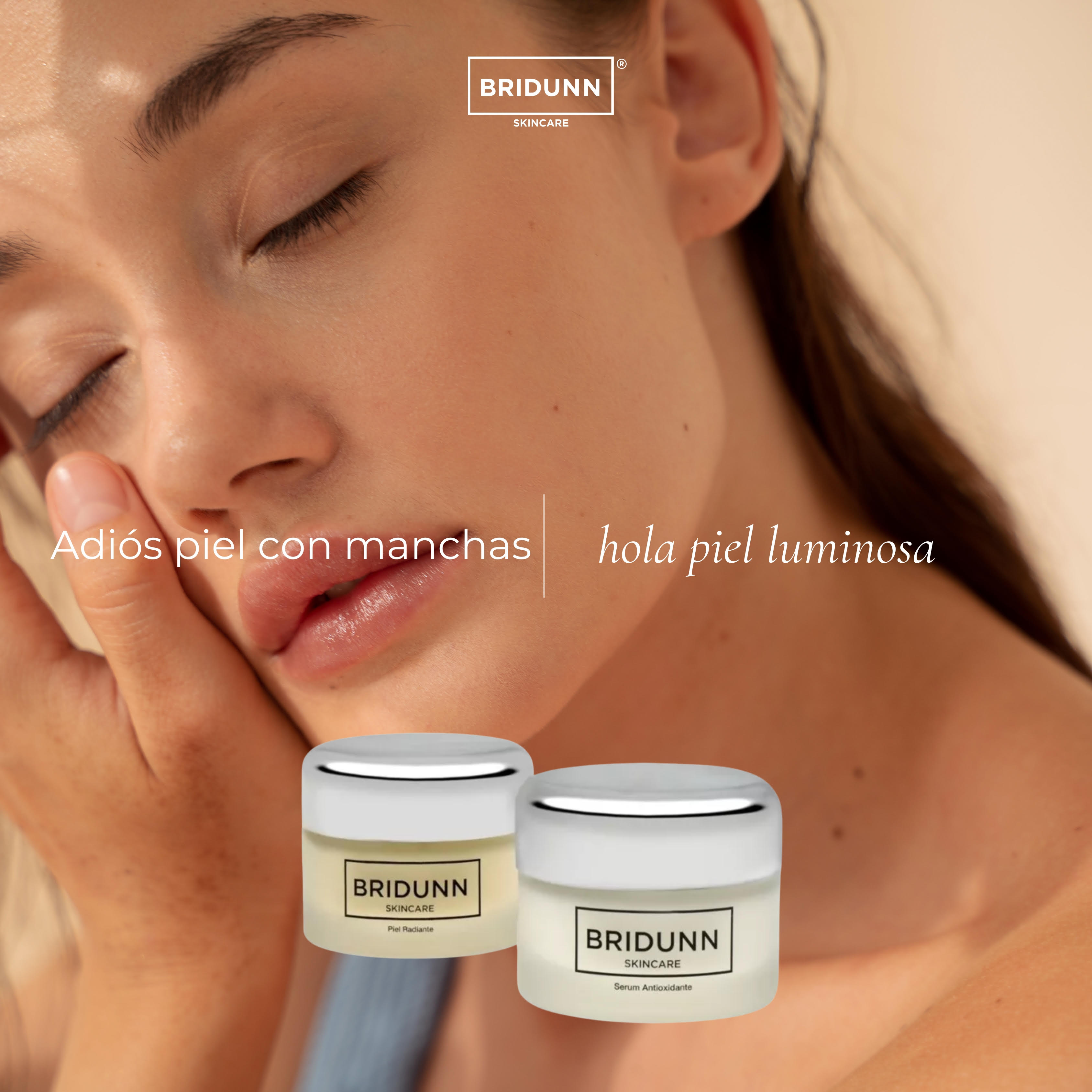 Kit Piel Revitalizada Quitamanchas + Antioxidante, Suero Facial Despigmentante Quita Manchas Aclarante Y Crema Facial Antioxidante Antiedad con Vitaminas E, A, D . Kit Tratamiento Piel Radiante Bridunn 2 productos