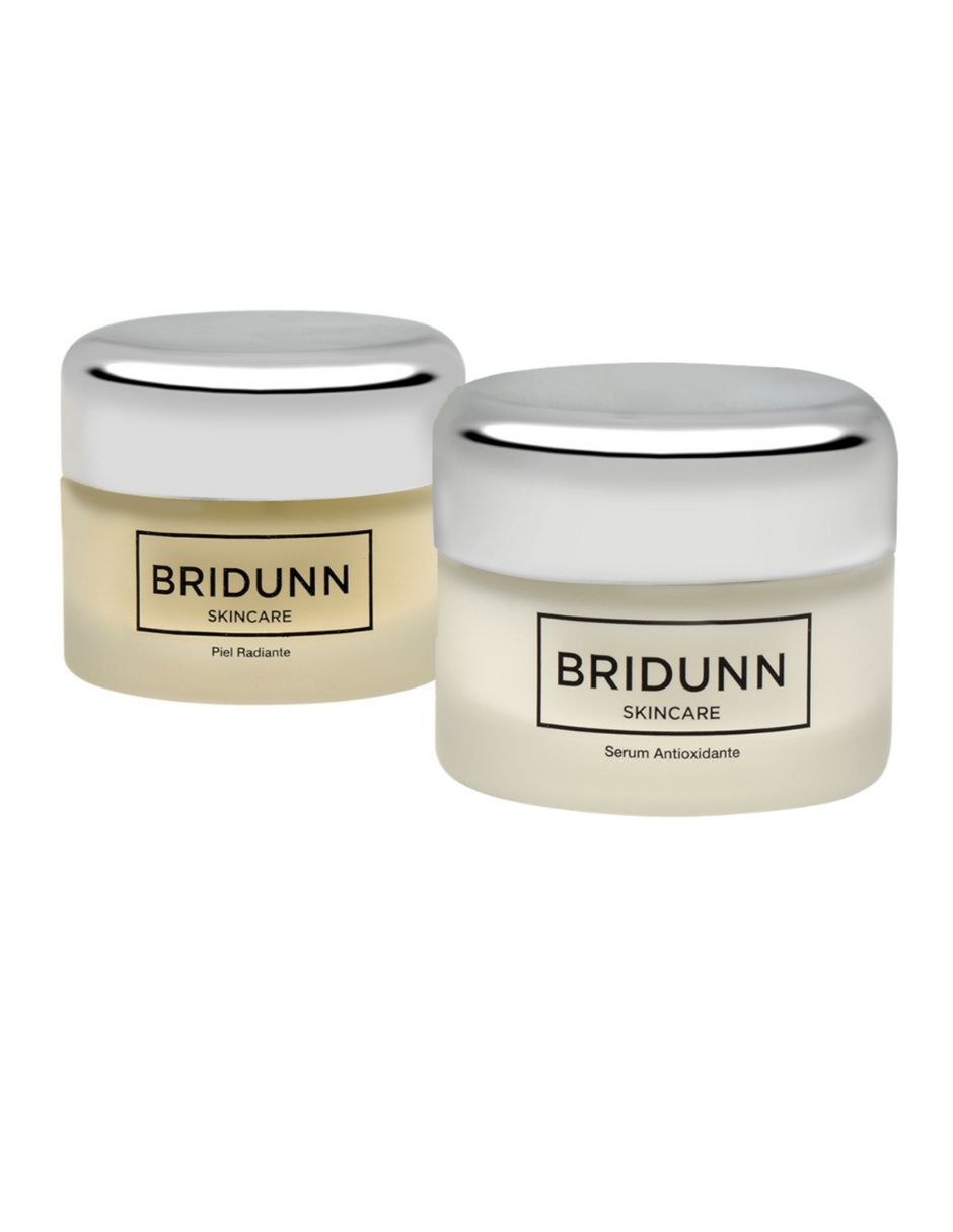 Kit Piel Revitalizada Quitamanchas + Antioxidante, Suero Facial Despigmentante Quita Manchas Aclarante Y Crema Facial Antioxidante Antiedad con Vitaminas E, A, D . Kit Tratamiento Piel Radiante Bridunn 2 productos