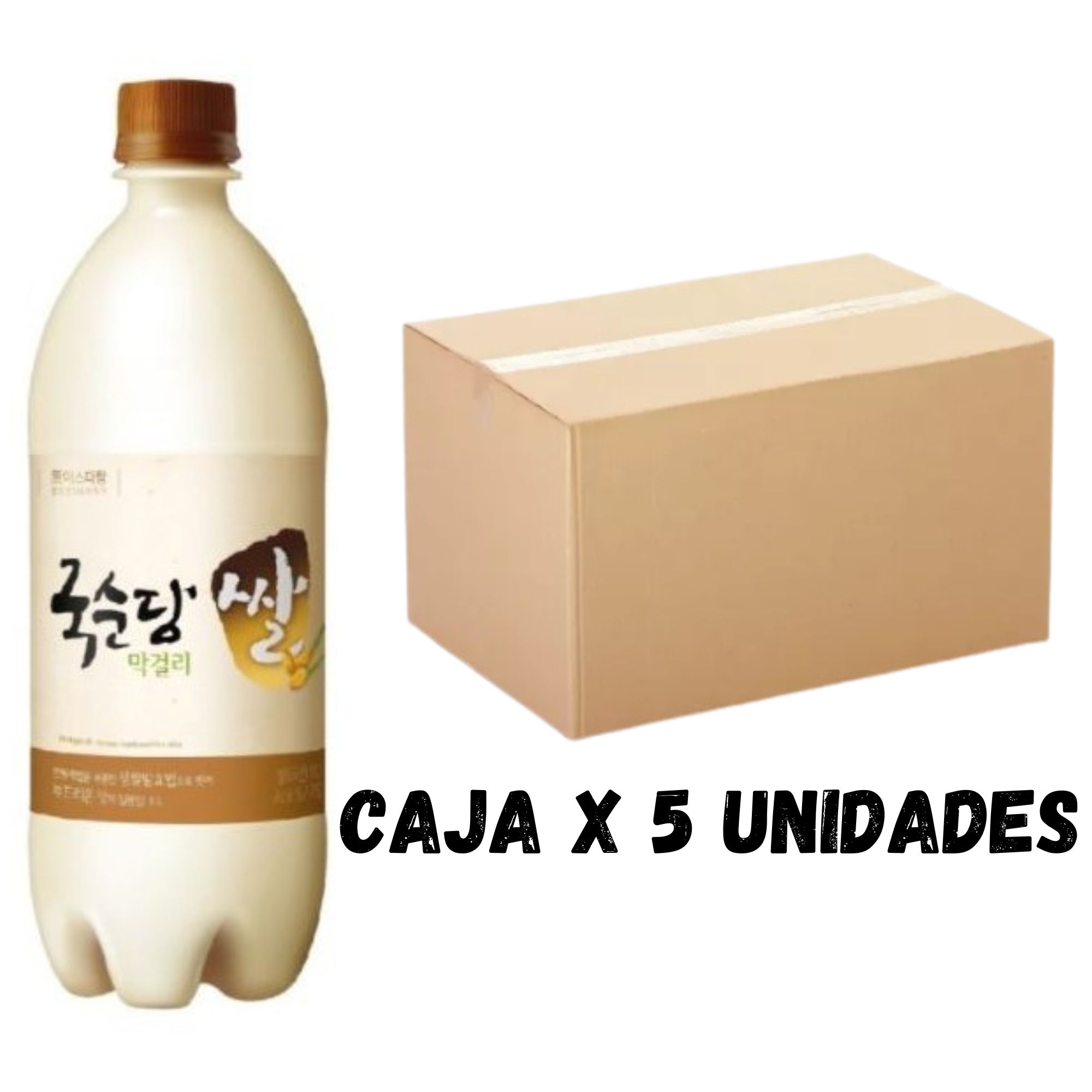 Bebida Coreana Licor Makkoli Kooksoondang Sabor Uva 5 pzs