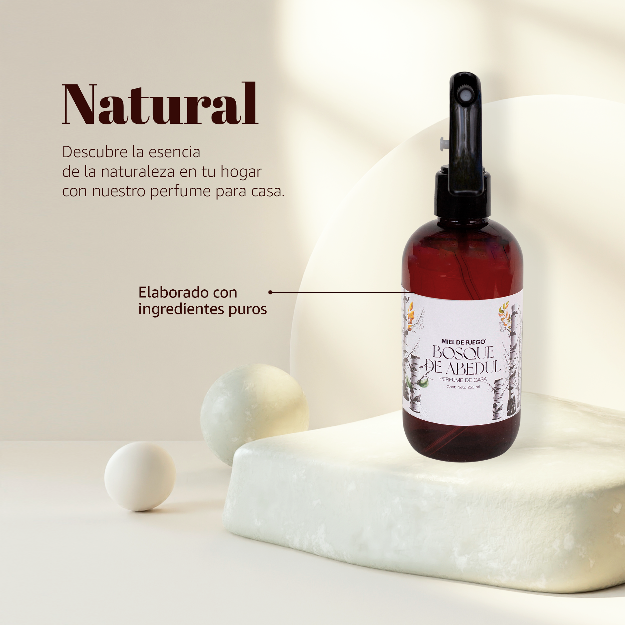 Perfume para Hogar 100% Natural – Aroma Bosque de Abedul | Aroma Duradero – 250 ml | Fusión de Pino con Notas Vívidas de Eucalipto, Ciprés y Haba Tonka