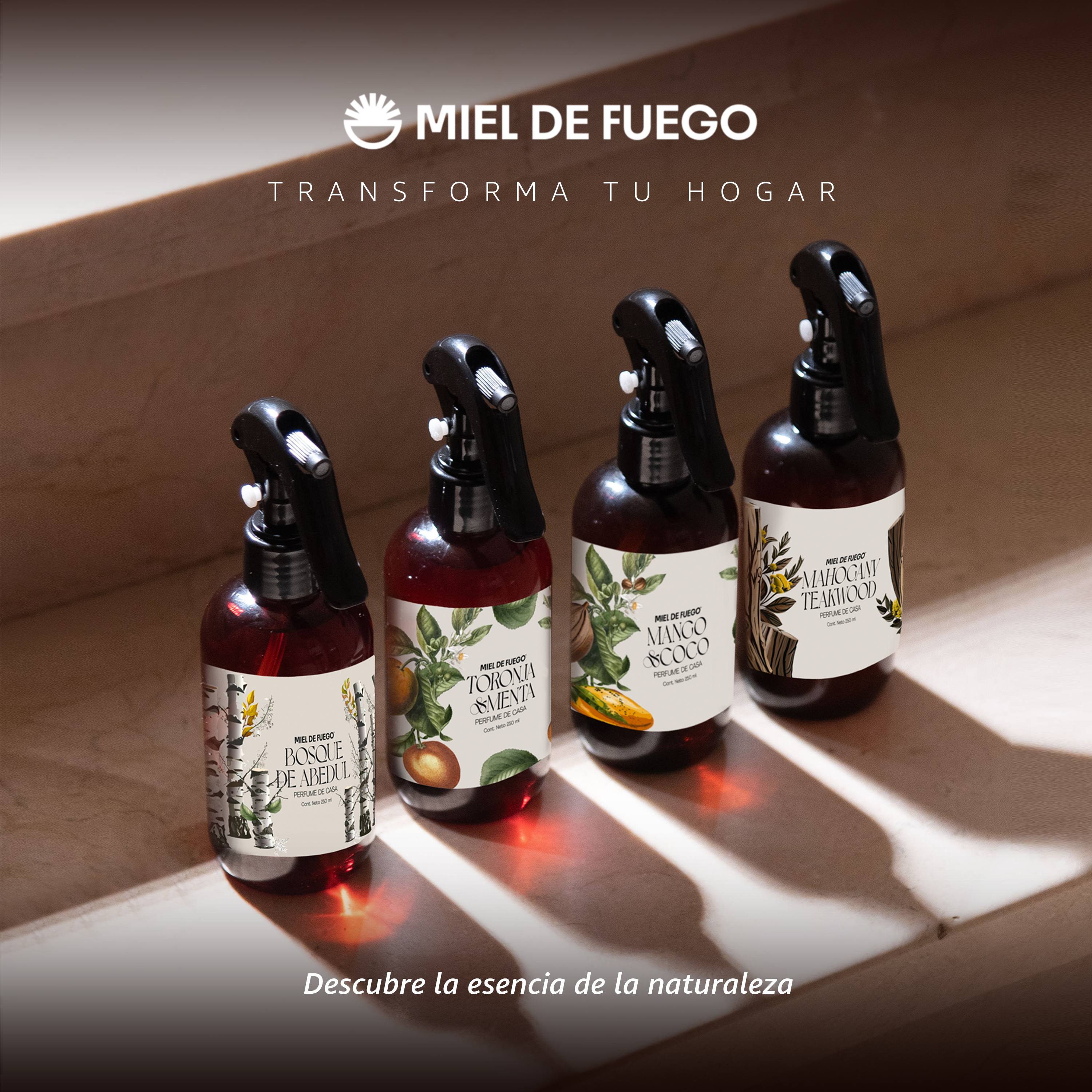 Perfume para Hogar 100% Natural – Aroma Mango y Coco | Aroma Duradero – 250 ml | Fusión de Toronja Madura y Picante con Menta Fresca del Jardín