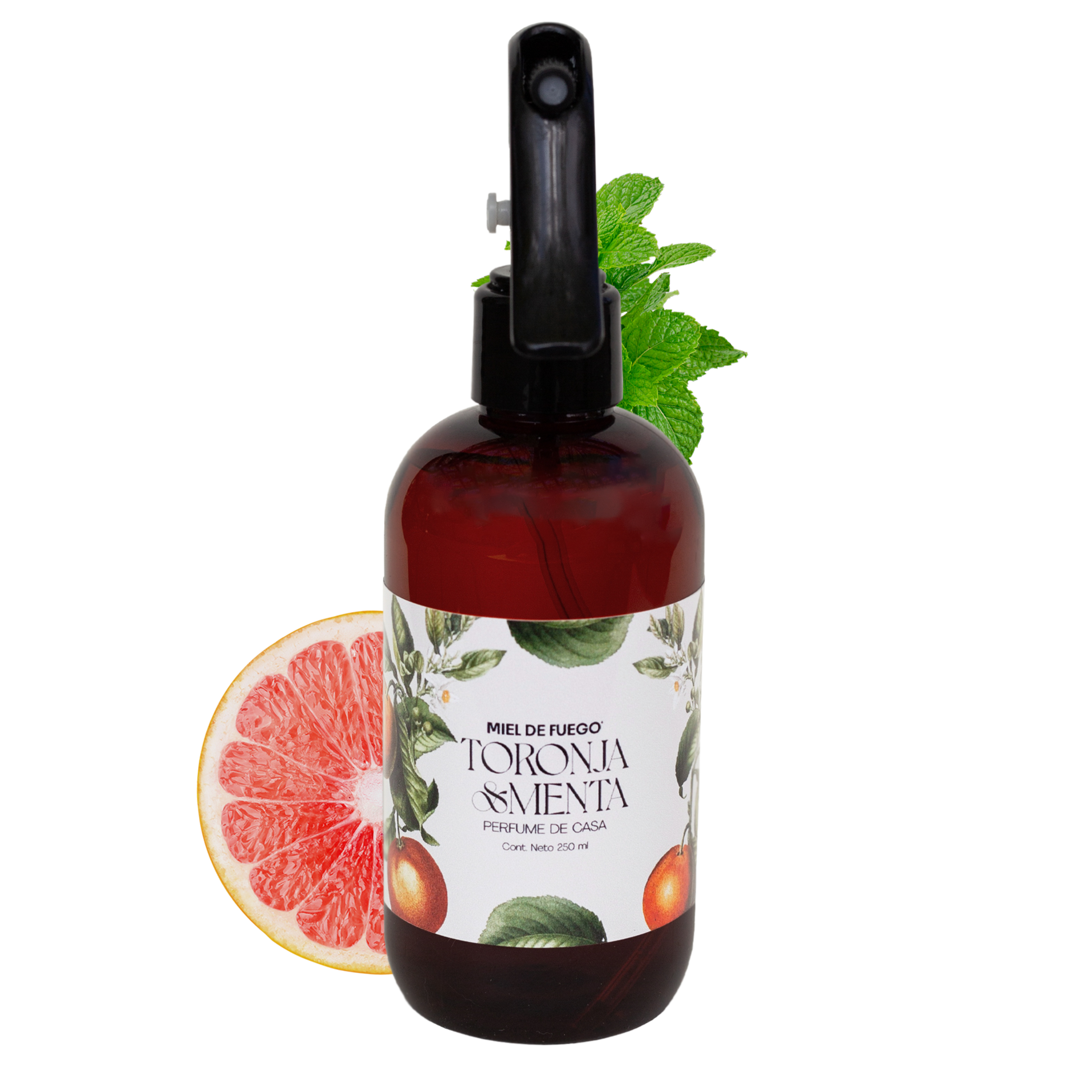 Perfume para Hogar 100% Natural – Aroma Mango y Coco | Aroma Duradero – 250 ml | Fusión de Toronja Madura y Picante con Menta Fresca del Jardín