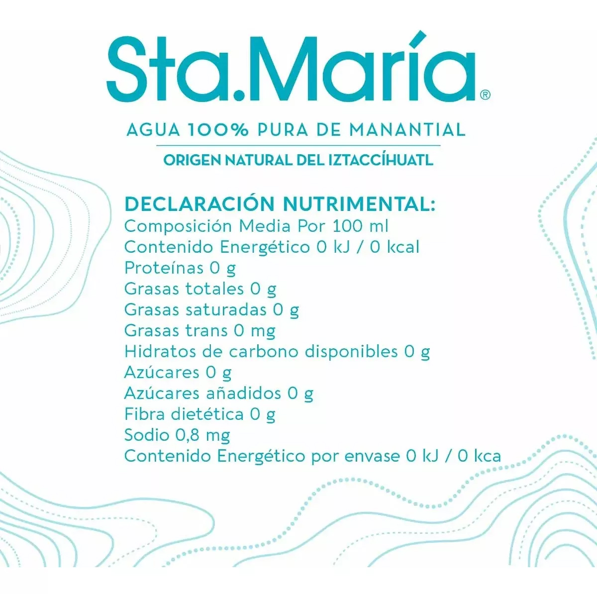 Agua de Manantial Sta. María 16 Botellas de 500 ml c/u