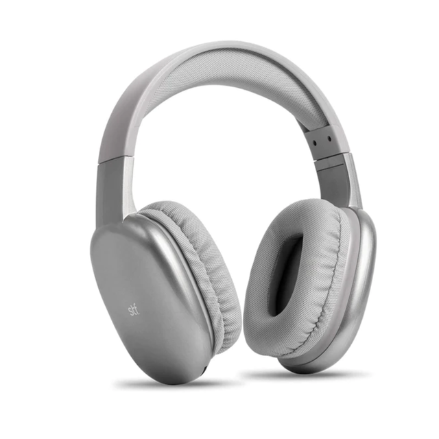 AUDIFONOS STF AURUM TIPO DIADEMA CON BLUETOOTH GRIS.