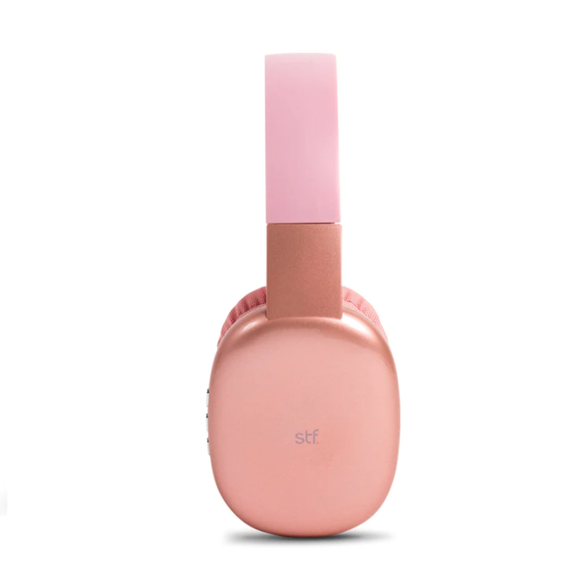 AUDIFONOS STF AURUM TIPO DIADEMA CON BLUETOOTH ROSA.