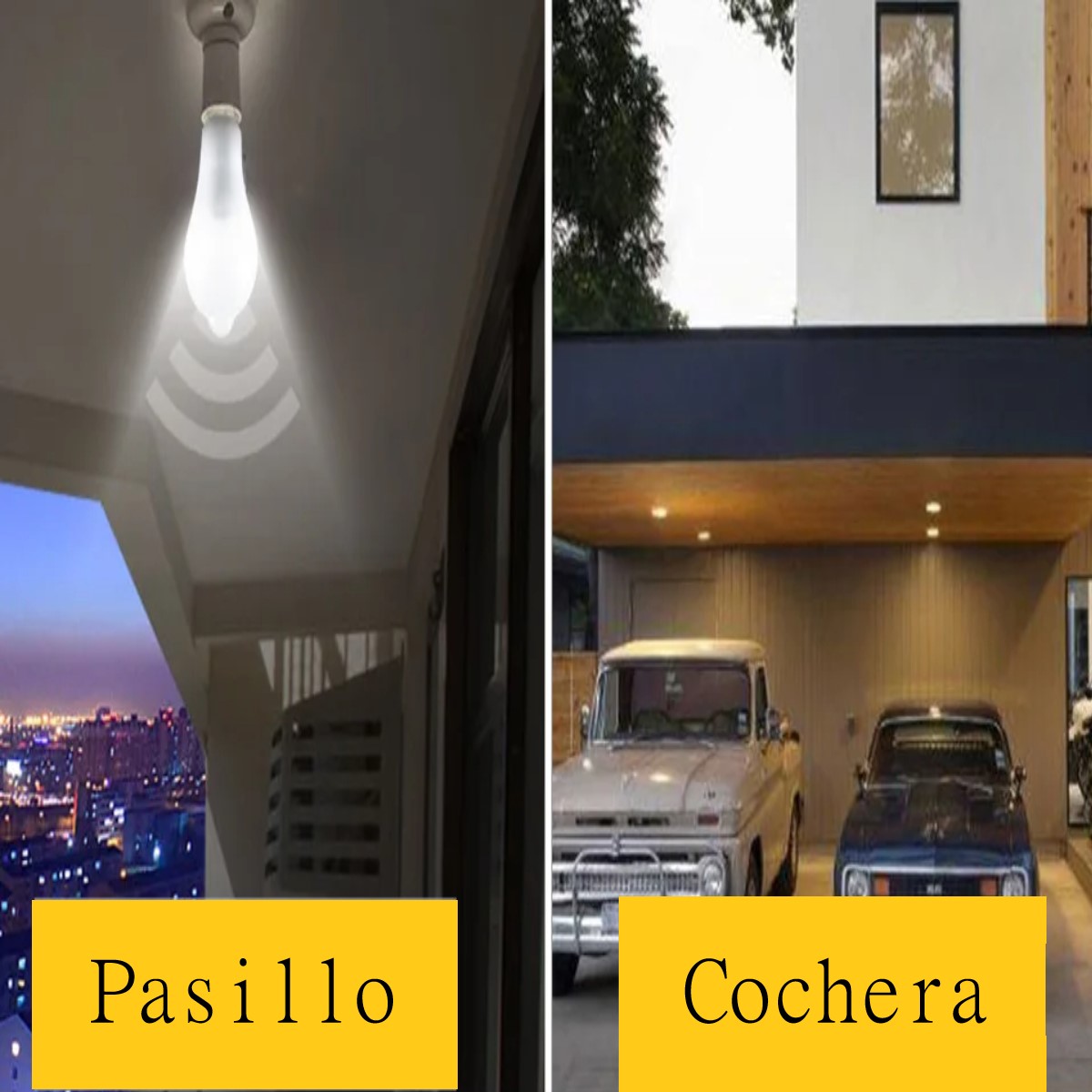 Focos Led Ahorrador Con Sensor De Movimiento 12w E27 nocturno blanco casa patio negocio cochera