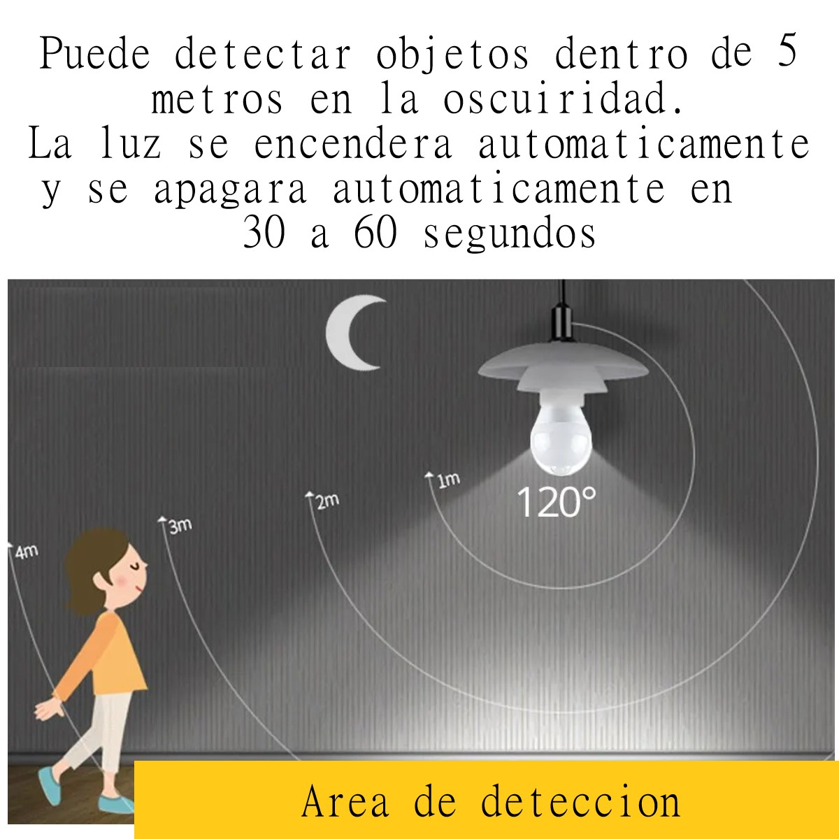 Focos Led Ahorrador Con Sensor De Movimiento 12w E27 nocturno blanco casa patio negocio cochera
