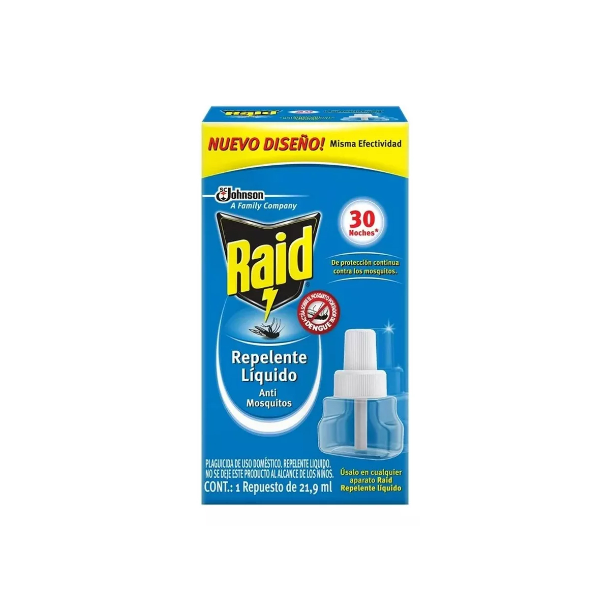 Insecticida Raid Repelente Líquido 1 Repuesto 21.9 ml