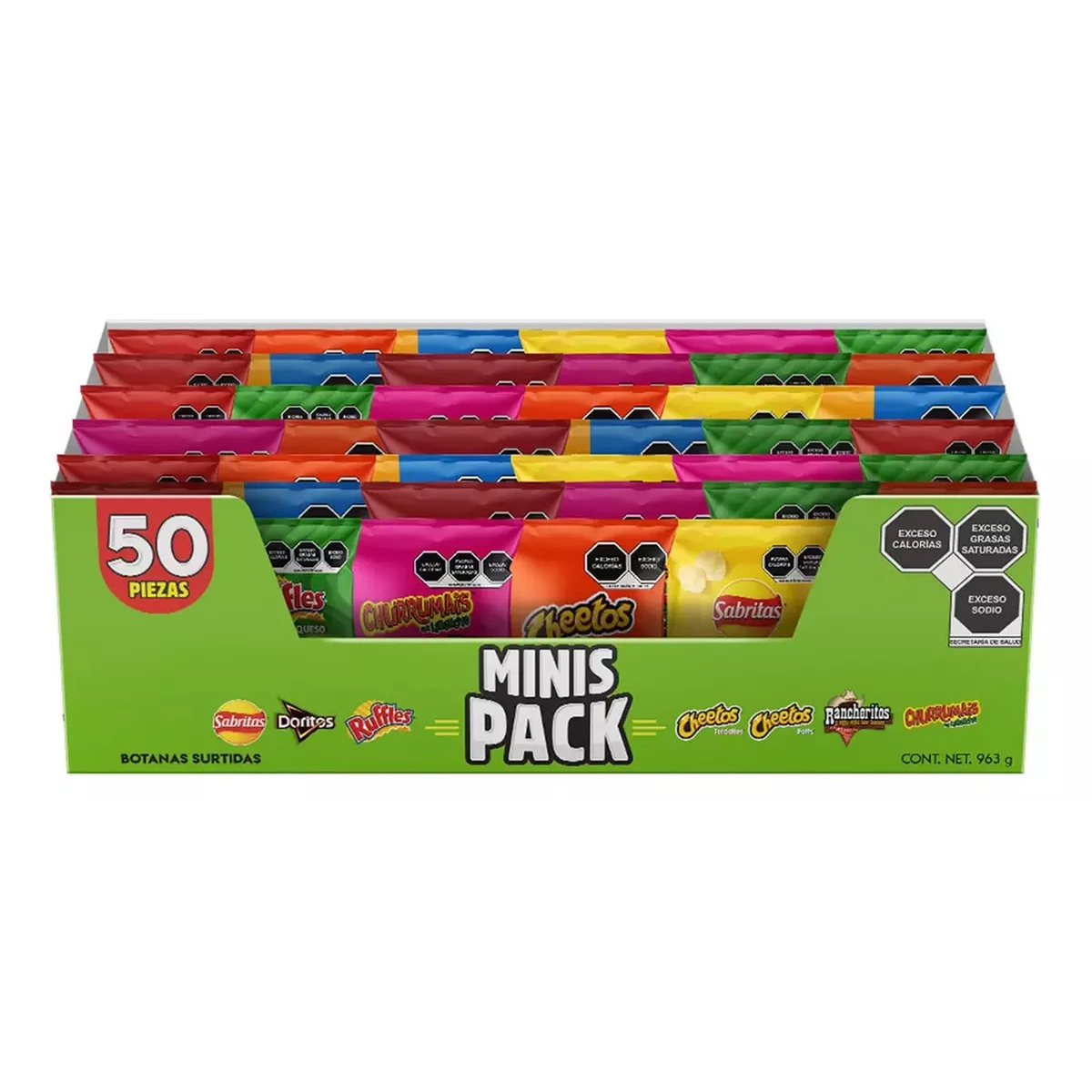 Papas Sabritas Surtidas Minis 50 Piezas de 15 gramos c/u